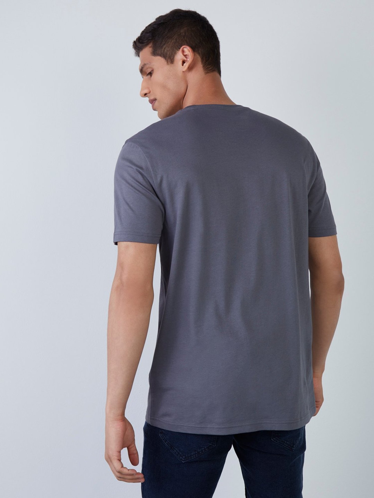 WES Casuals by Westside Grey Eco-Save Slim-Fit T-Shirt