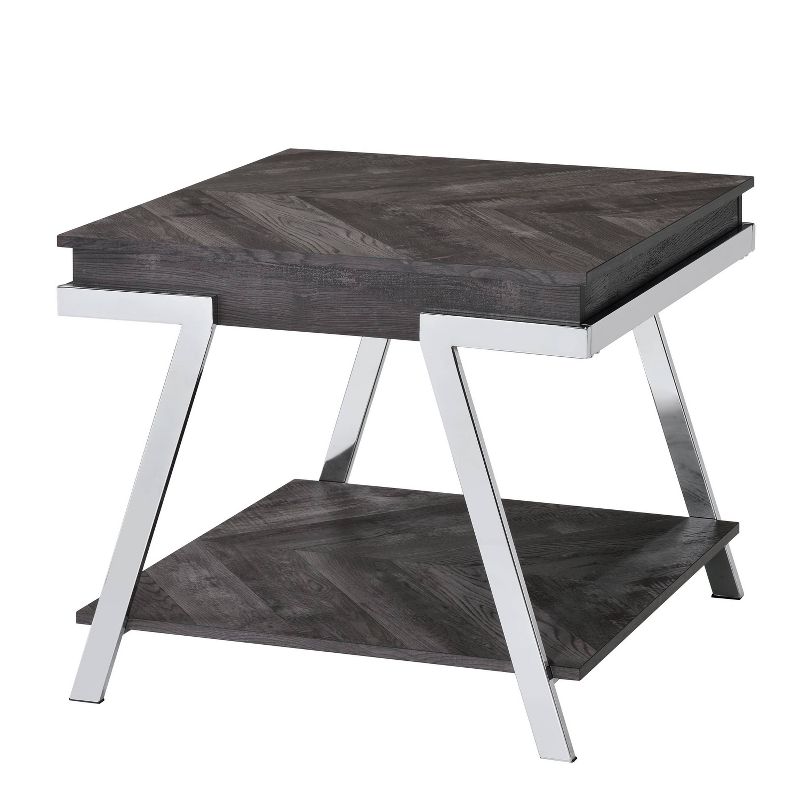 Roma End Table Metal and Wood Dark Gray - Steve Silver Co.