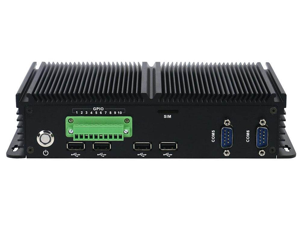 Fanless Industrial PC Rugged Computer IPC Mini PC Windows 10 Pro/ Linux with Intel Quad Core J1900 6 COM Dual LAN 4G RAM 128G SSD Partaker I16