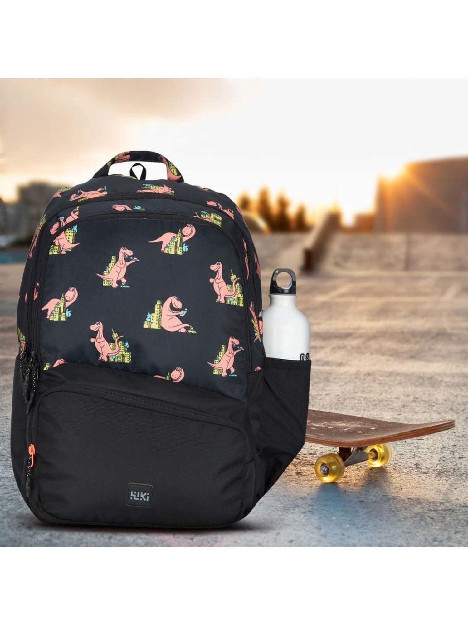 Wiki 24 Ltrs Black Medium Backpack