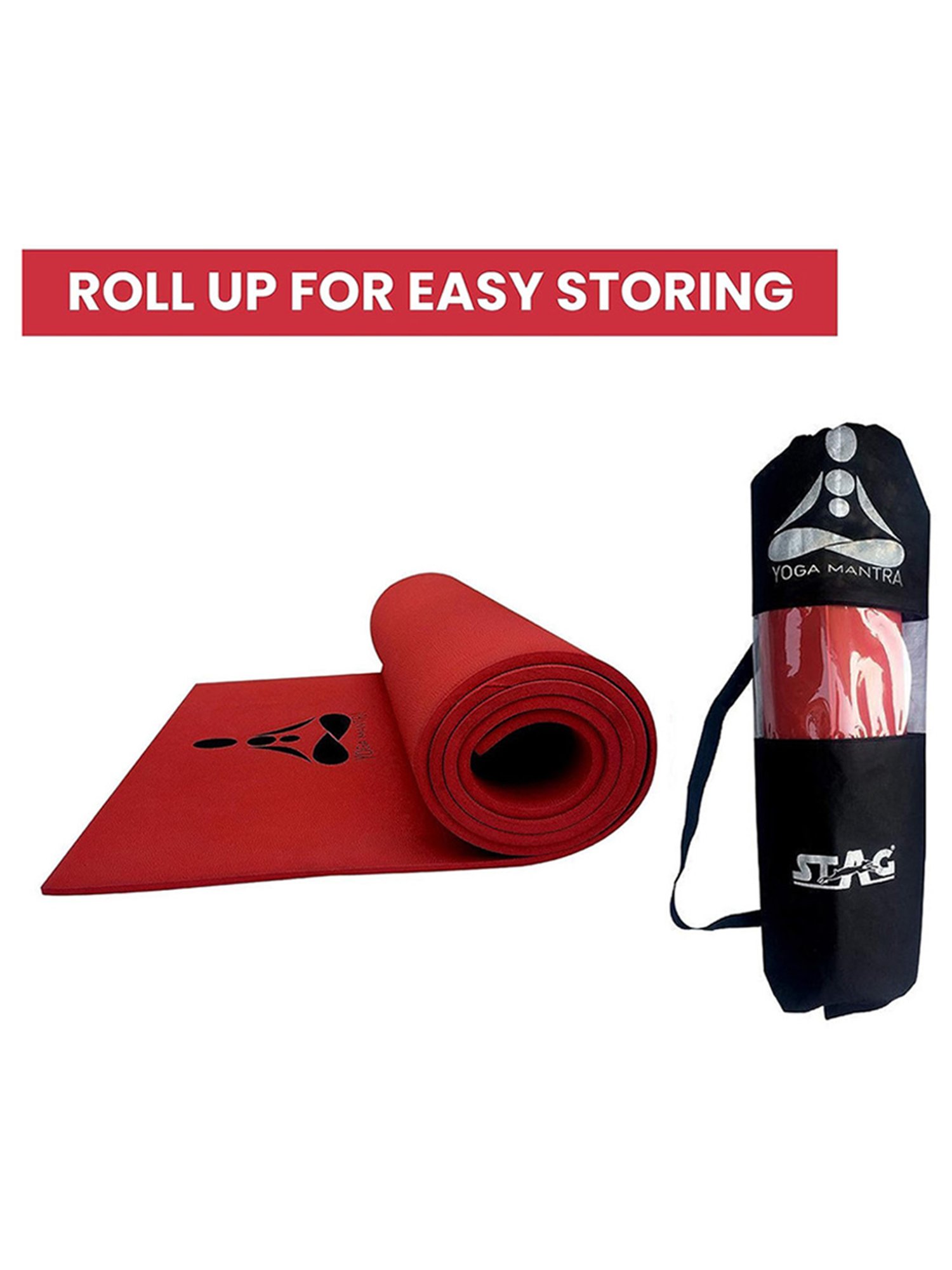Stag Global Anti-Slip Yoga Mat (Red) Size - 6X2 Ft