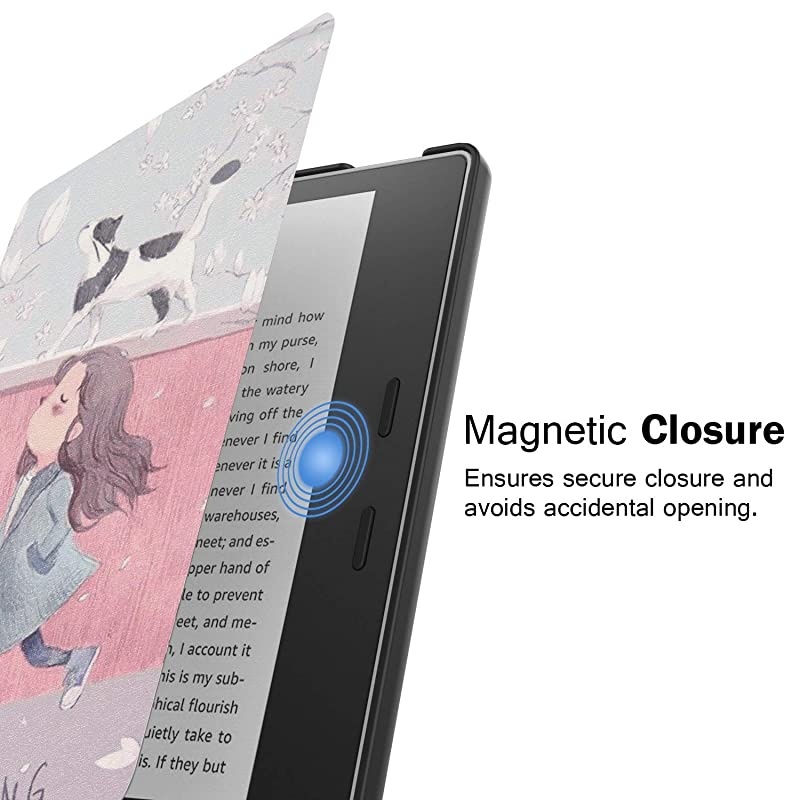 Water-Safe Case for All New K i n d l e O a s i s 7 inch case 2019/2017 Release- PU Leather Smart Cover with Auto Wake/Sleep Cover (Spring)