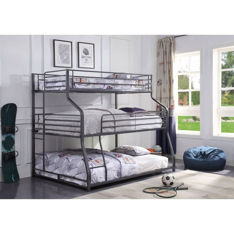 Twin/Full/Queen Caius li Triple Bunk Bed Gunmetal - Acme Furniture