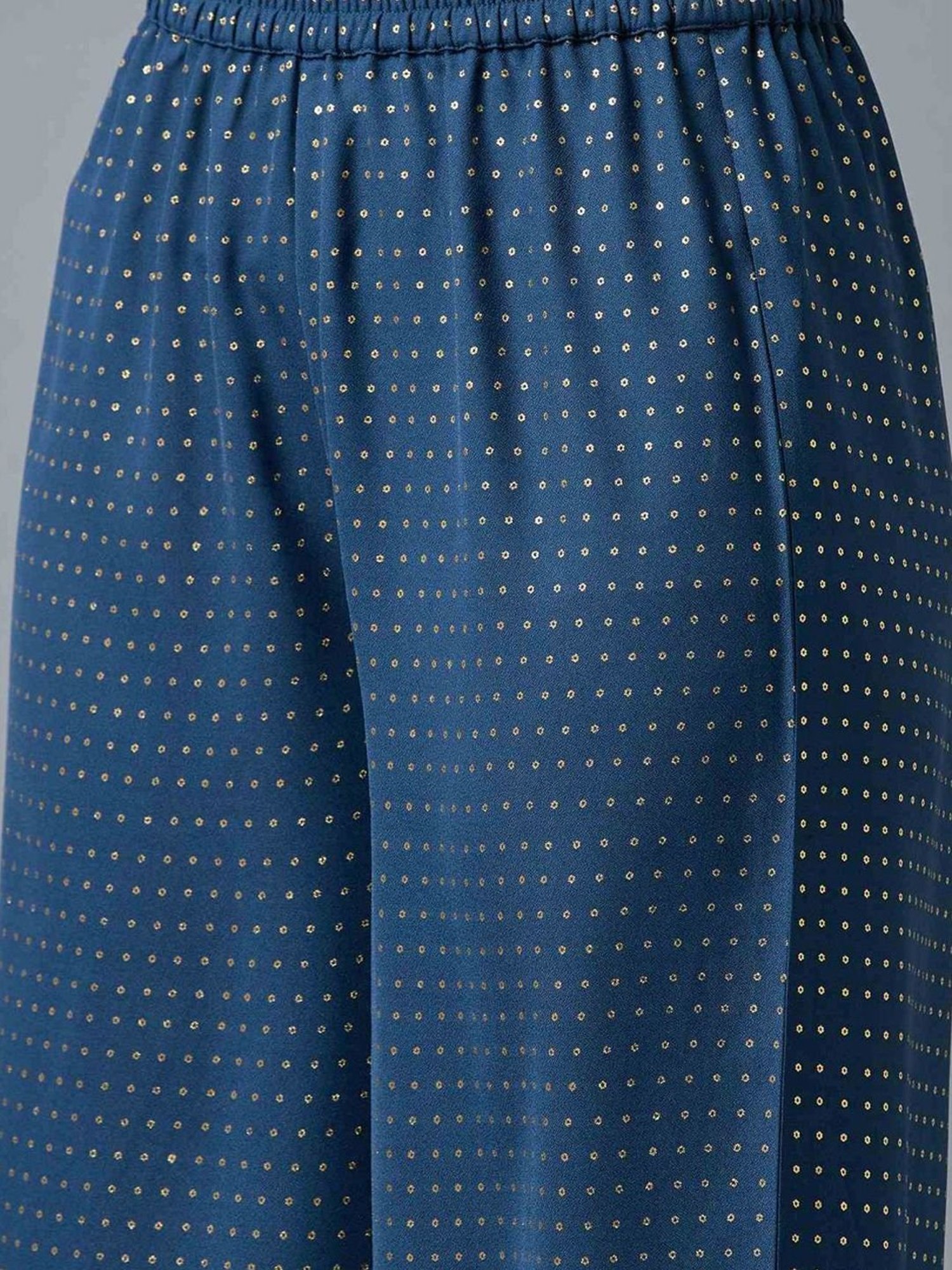 Aurelia Blue Embroidered Kurta Palazzo Set With Dupatta