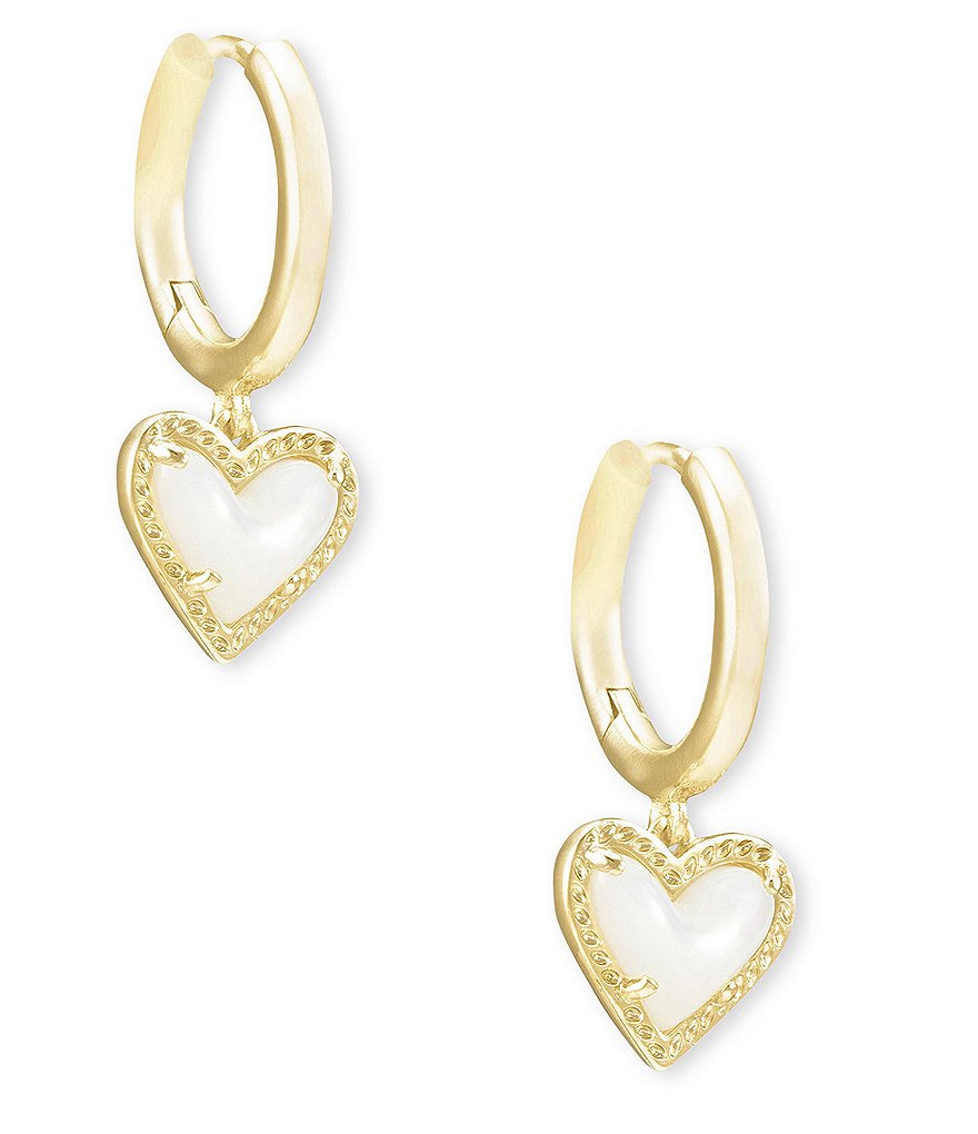 Kendra Scott Ari Heart Gold Huggie Earrings
