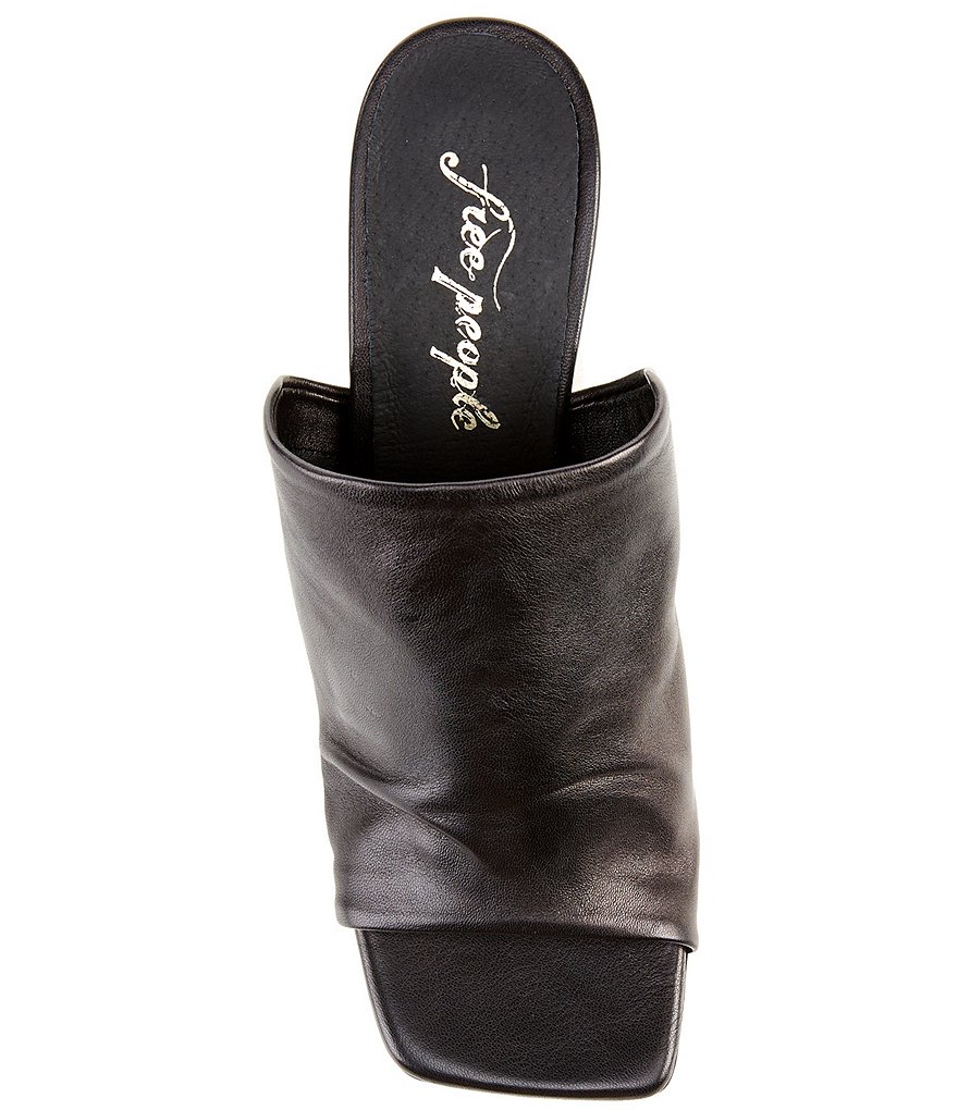 Free People Cara Square Toe Ruched Leather Mules