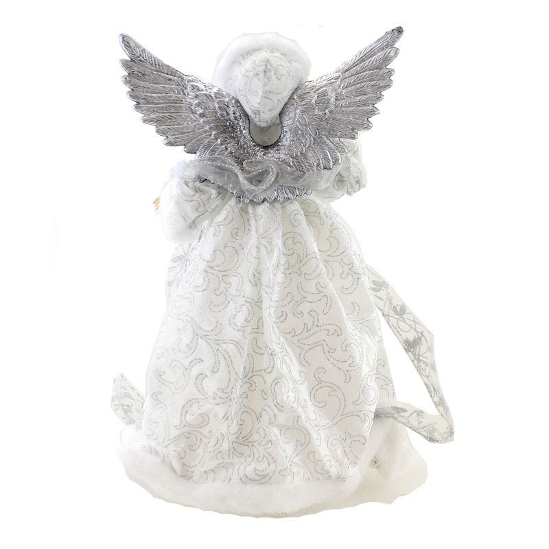 Tree Topper Finial 16.75" Angel Silver Wings Tree Topper Christmas Free Standing  -  Tree Toppers