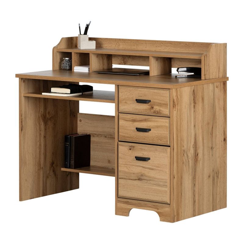 Versa Computer Desk with Hutch Nordik Oak - South Shore