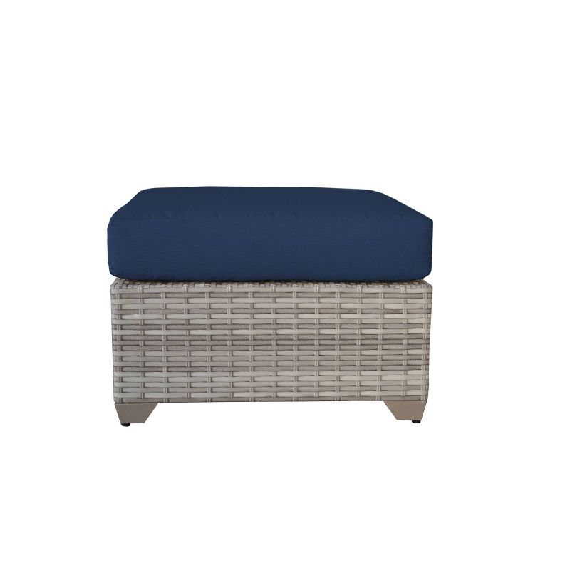 Fairmont 8pc Patio Sectional Seating Set with Club Chairs & Cushions - Navy - TK Classics