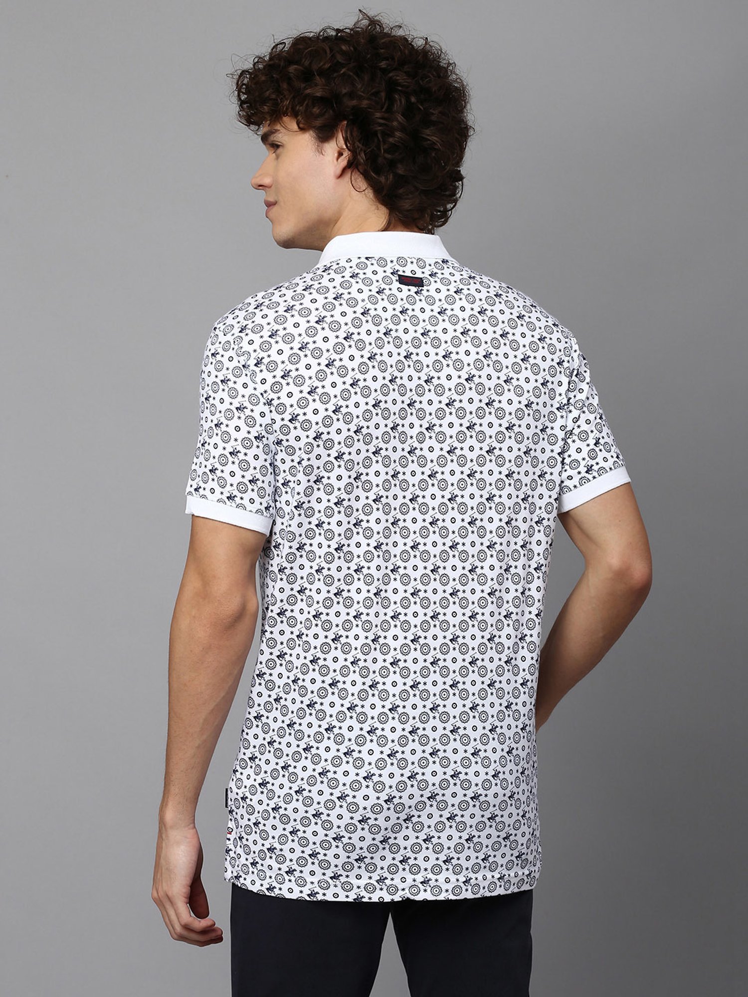 Beverly Hills Polo Club White Regular Fit Cotton Polo T-Shirt