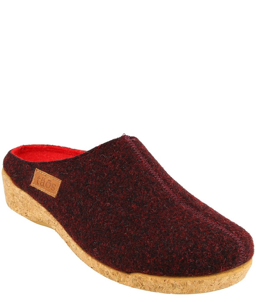 Taos Footwear Woollery Wool Cork Wedge Clogs