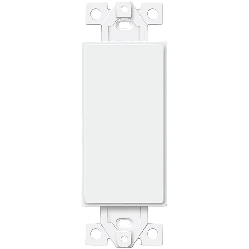 Blank Adapter Insert for Decorator Wall Plates Unbreakable Polycarbonate Thermoplastic UL Listed 6001W White