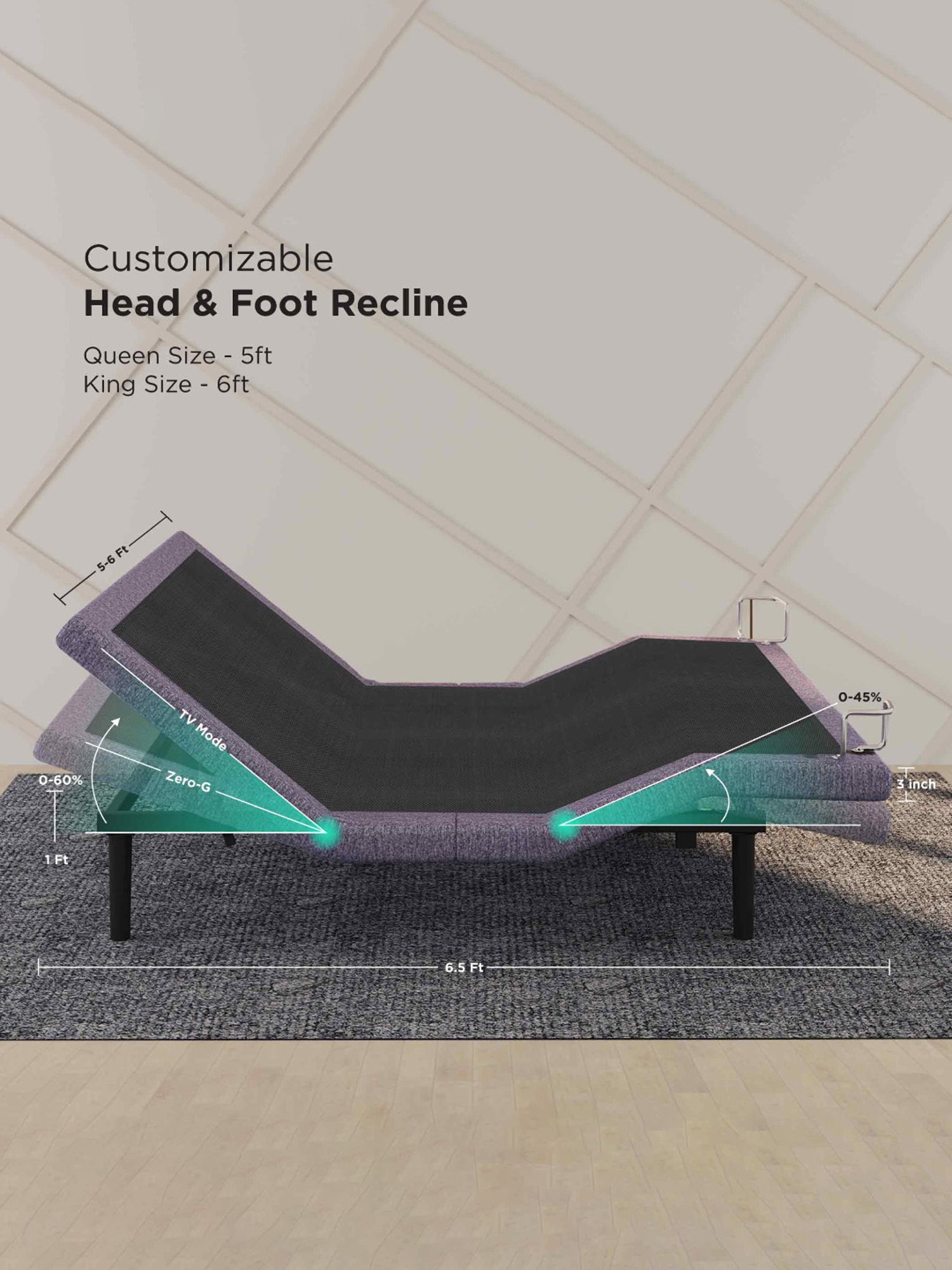 Duroflex Plush Brown Sheesham Wood Queen Bed in Honey Finish