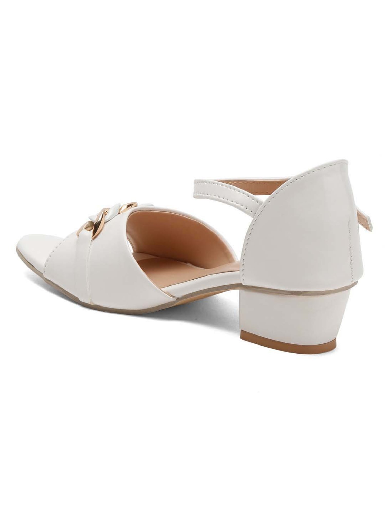 Tiny Bugs Kids White & Beige Ankle Strap Sandals