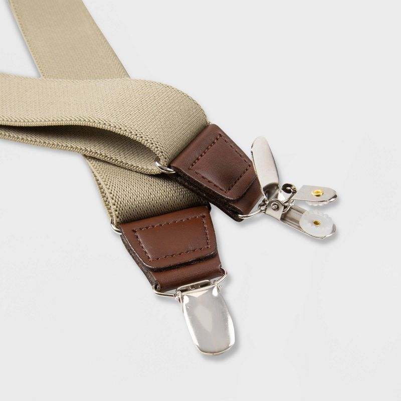 Men's Solid Suspenders - Goodfellow & Co™ Khaki One Size