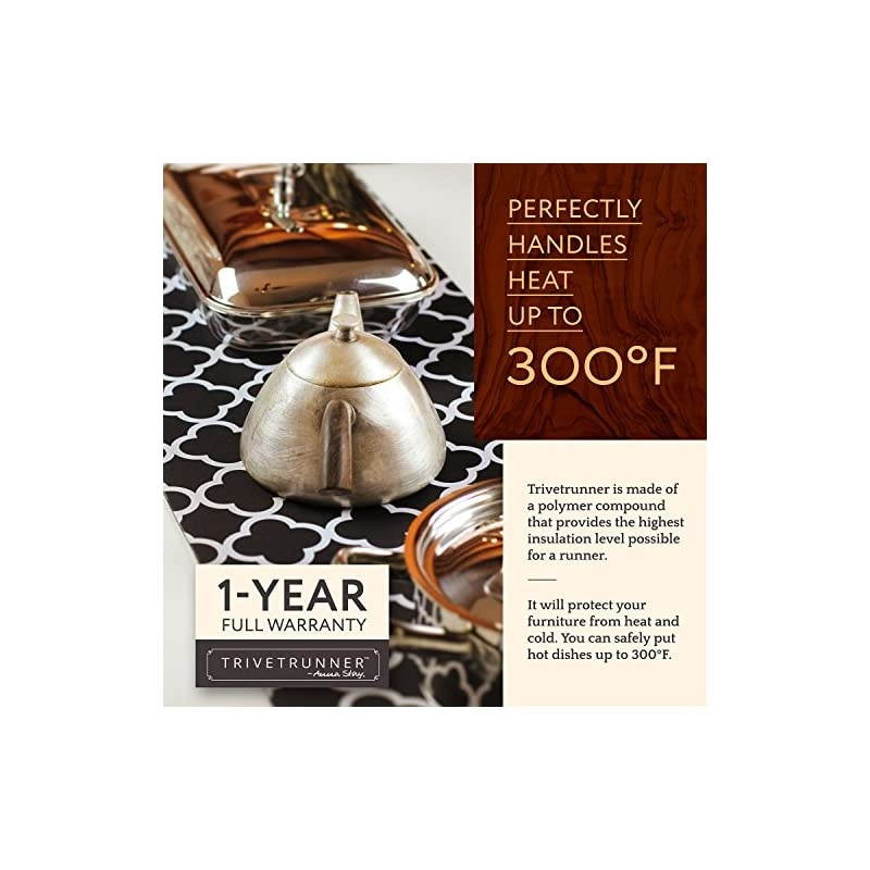 Decorative Trivet and Kitchen Table Runners Handles Heat, anti Slip, Hand Washable and Convenient for Hot Dishes, Black/White