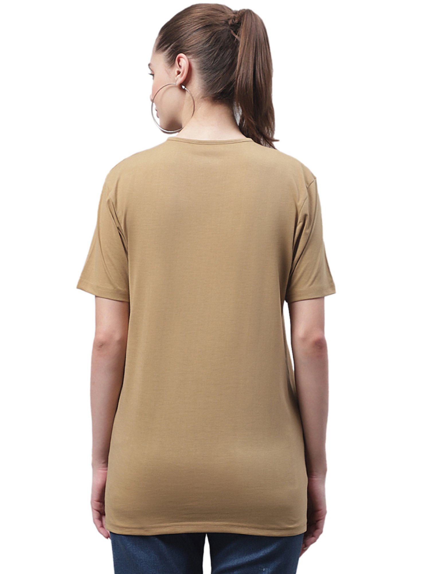 Vimal Jonney Beige & Grey Cotton Printed T-Shirt - Pack Of 2