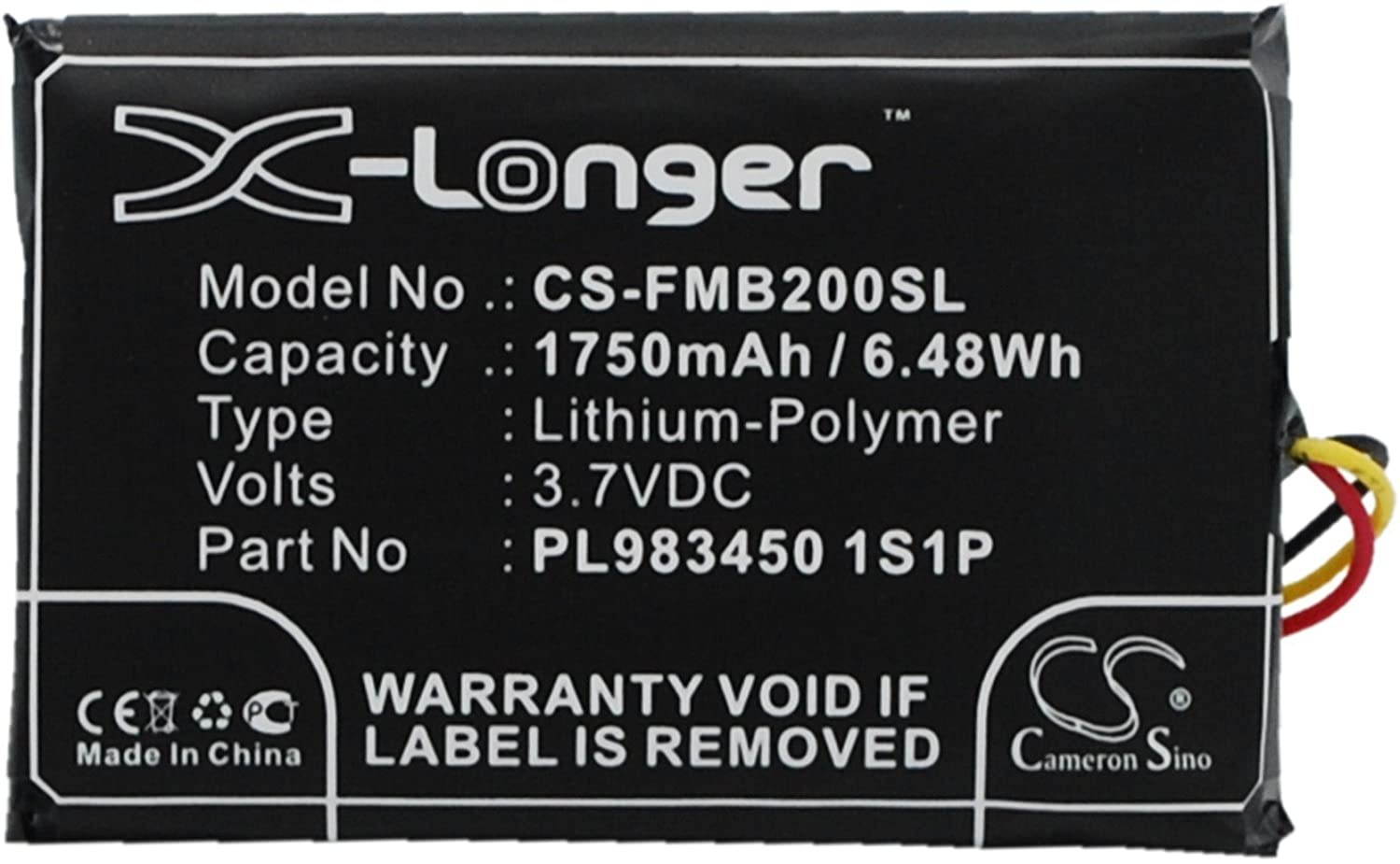 Replacement GPS Navigation Battery Part No.PL983450 1S1P for Falcom Mambo 2,1750mAh lipo