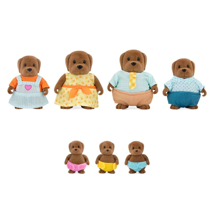 Li'l Woodzeez Miniature Animal Figurine Set - Wagadoodle Dog Family