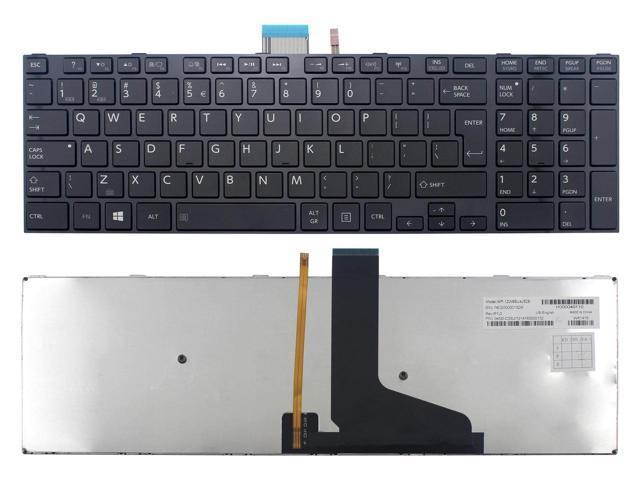 Laptop replacement Backlit keyboard for Toshiba 6037B0096809 9Z.N7UBV.M1D MP-12W83USJ920 UI International  layout Black color with black frame