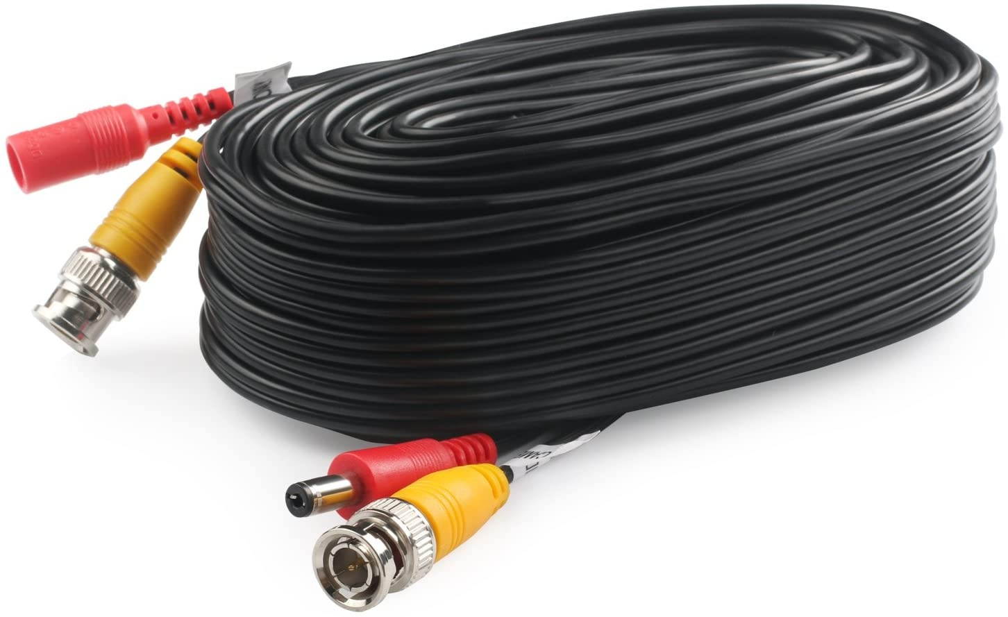 Postta BNC Video Power Cable (4 Pack 30 Feet) Pre-Made All-in-One Video Security Camera Cable Wire with Eight Connectors for CCTV DVR Surveillance System