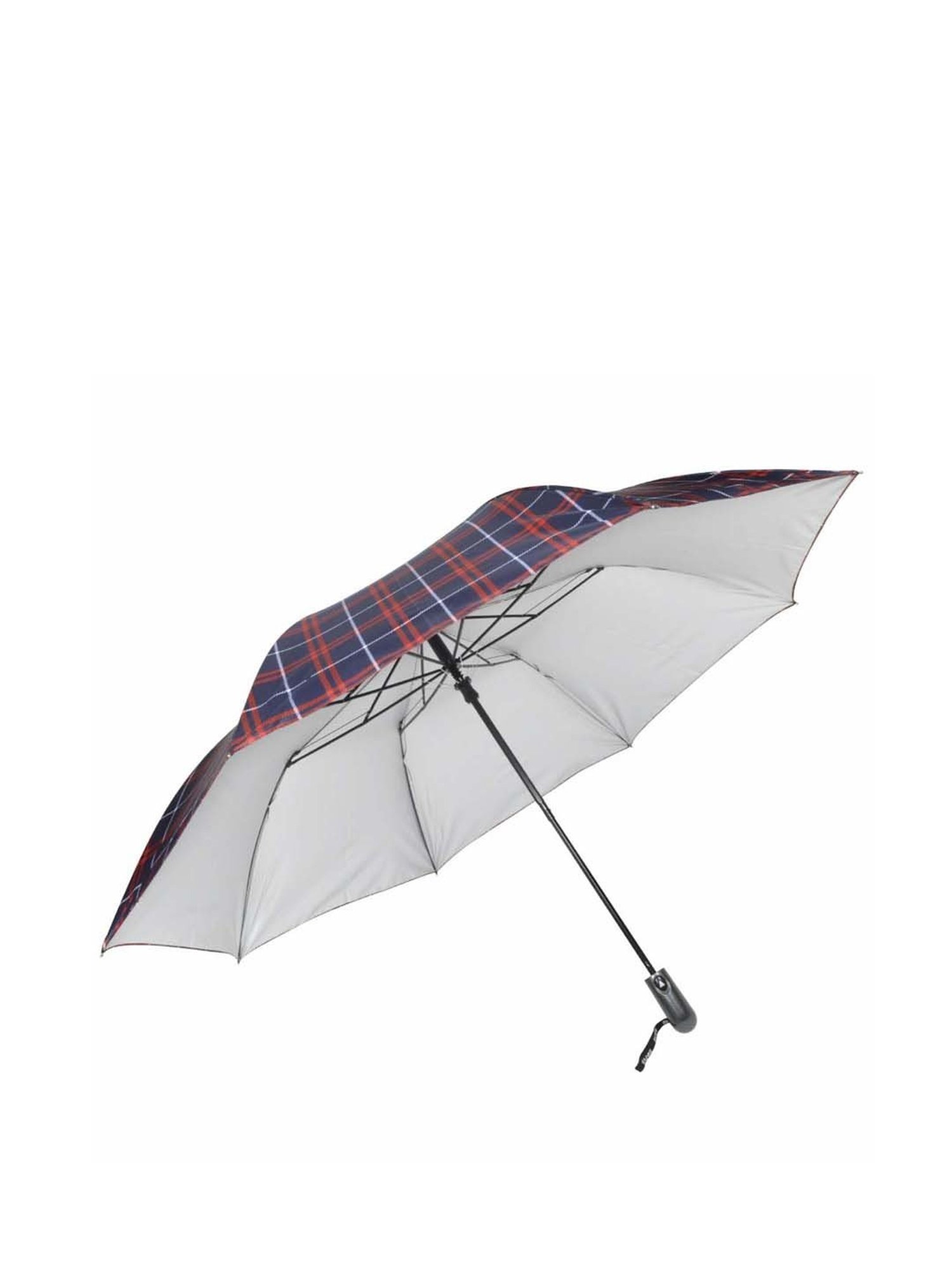 Eume Nuture Navy Checks 2 Fold Umbrella - 27 inch