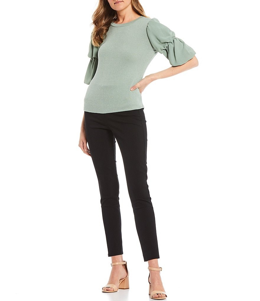 Takara High-Waisted Flat-Front Pull-On Skinny Pants