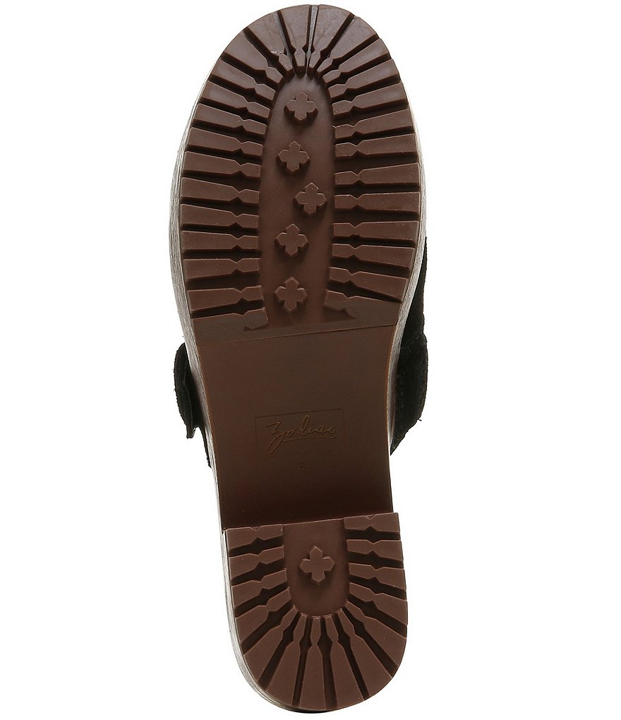 Zodiac Raine Suede Buckle Detail Block Heel Clogs