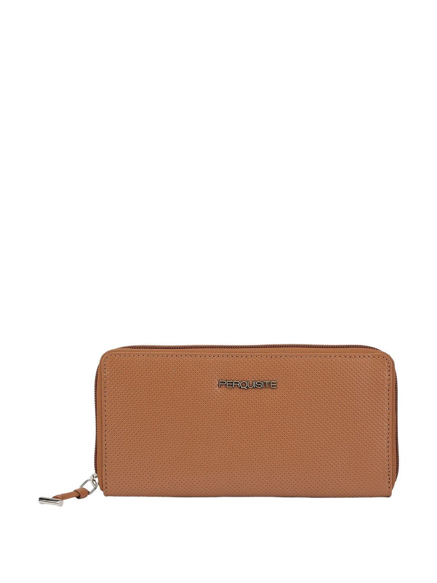 PERQUISITE DIANA Brown Textured Zip Around Wallet for women