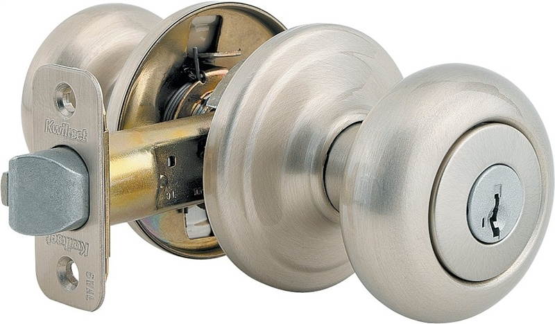 Kwikset Signature Series Satin Nickel Juno Entry Door Knob with SmartKey