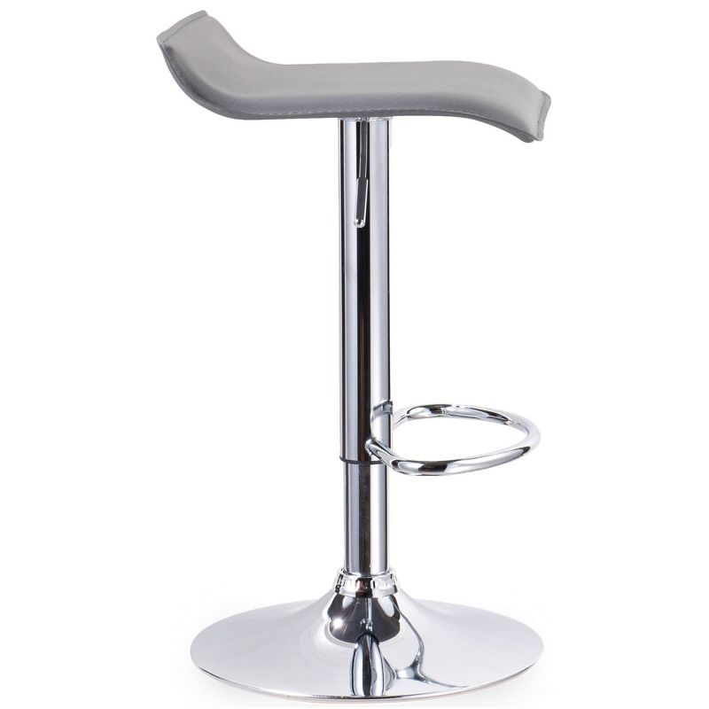Set of 2 Counter Height Barstools Chrome/Gray - Leick Home