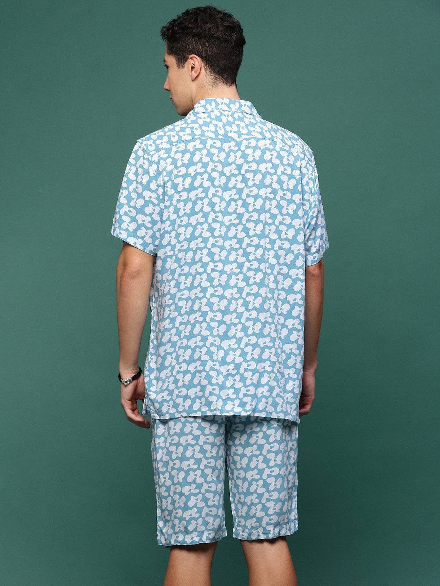 Spykar Blue Cotton Slim Fit Checks Shirt