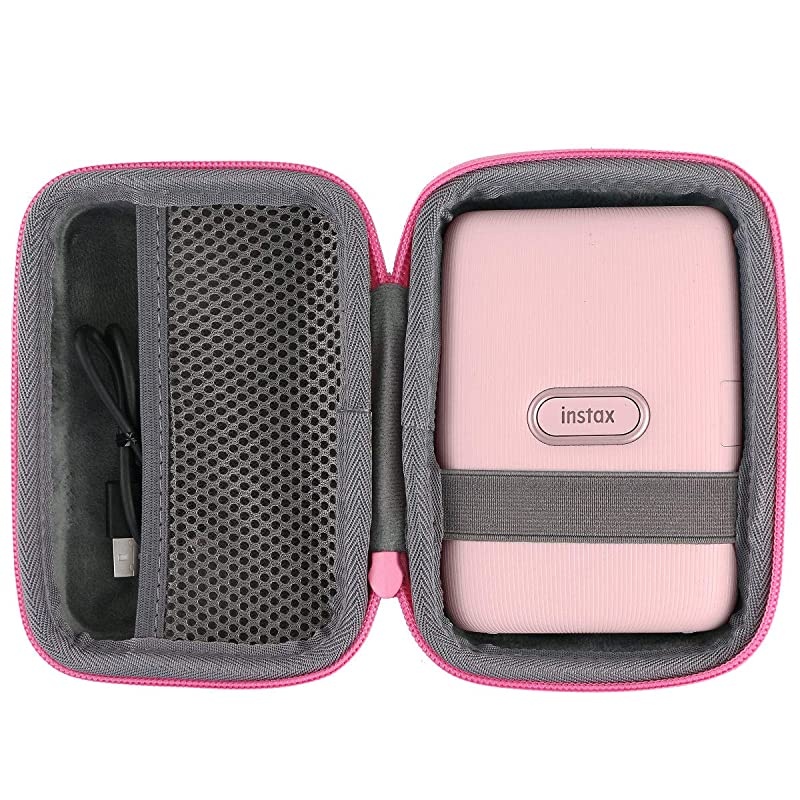 Hard Travel Case for Fujifilm Instax Mini Link Smartphone Printer (Pink Case)