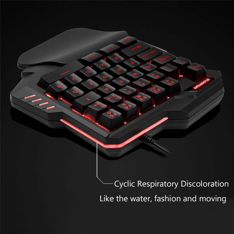 Zgeer Mechanical one-handed keyboard hand game artifact left hand game keypad for Game LOL /Dota / PUBG / Fortnite Black