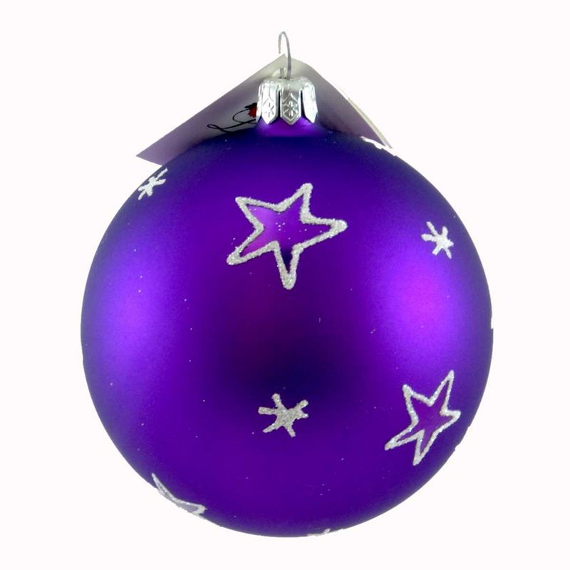 Laved Italian Ornaments Bat Purple Ball Halloween Reflector  -  Tree Ornaments