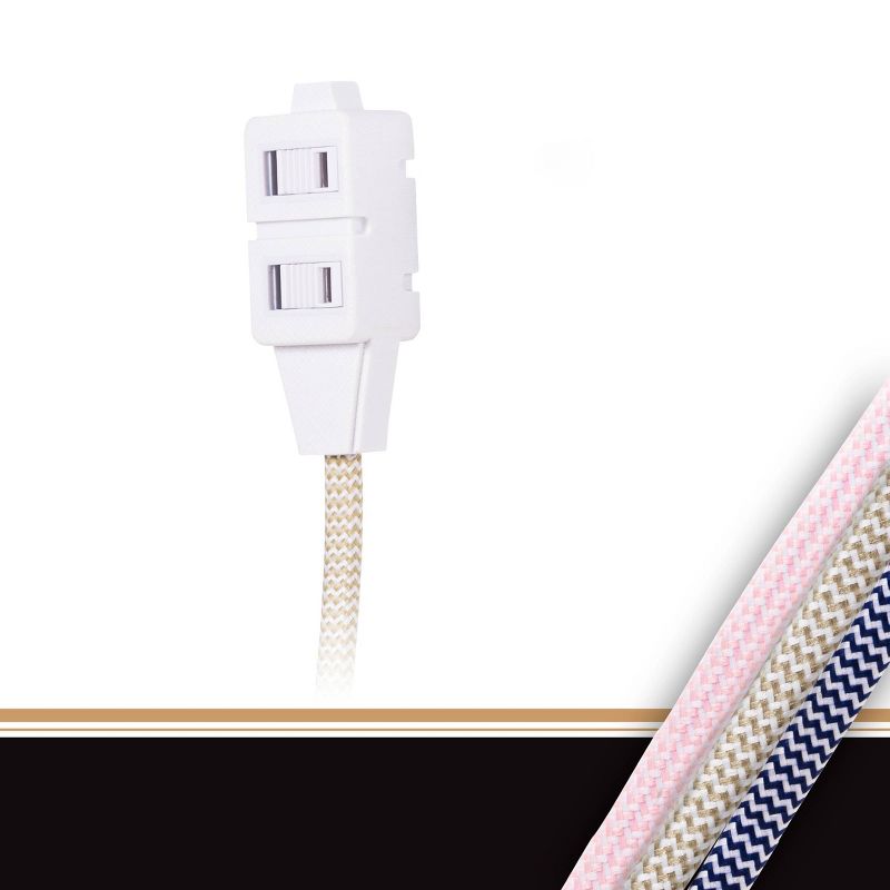 Cordinate 8' Basic Extension Cord Tan/White