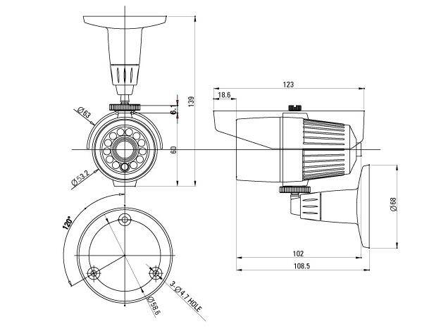 CNB B1700N Bullet IR Camera 380TVL Sony HAD 4mm Wheather Proof Housing 12LEDs