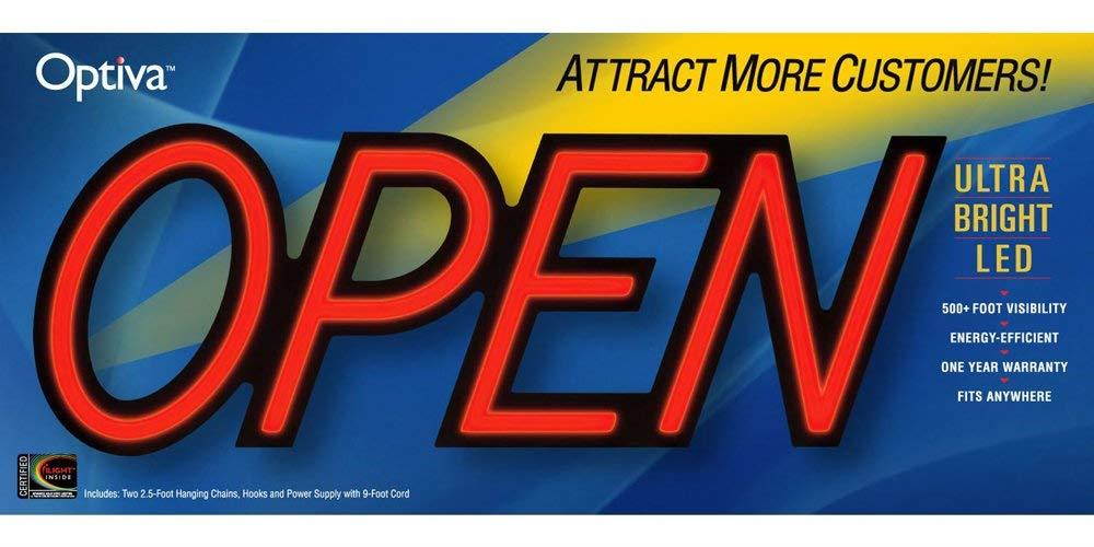 Optiva 20" Ultra Bright LED OPEN Sign