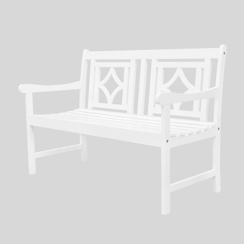 Bradley 3pc Wood Curvy Outdoor Patio Dining Set - White - Vifah