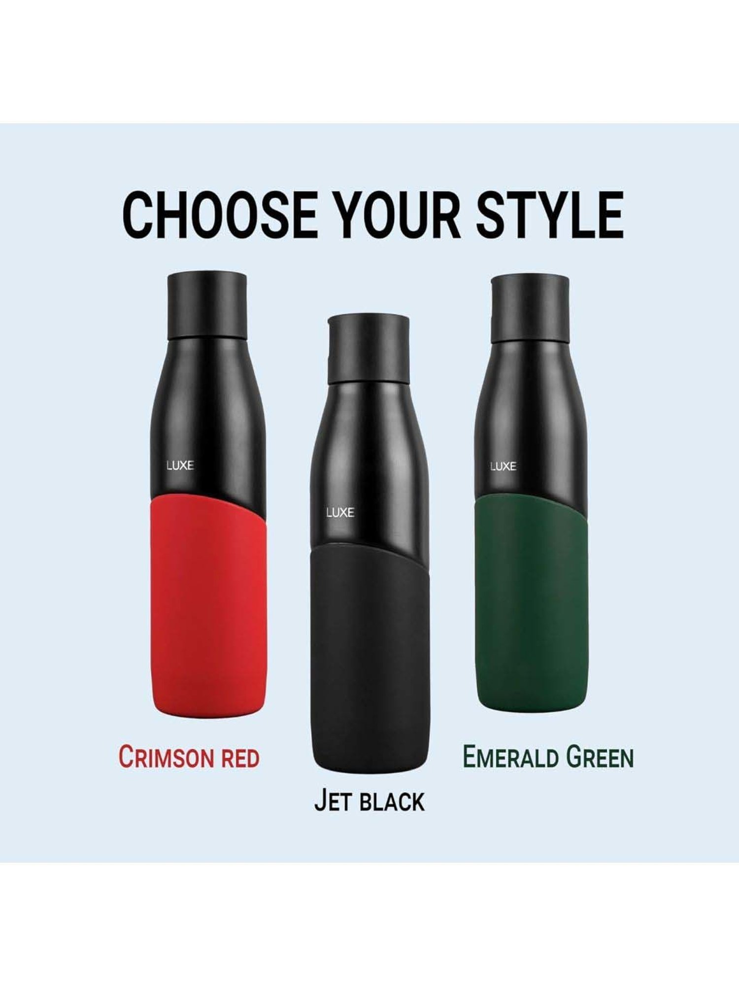 Pigeon Black Stainless Steel Luxe Thermos Flask With Straw (0.75 L)