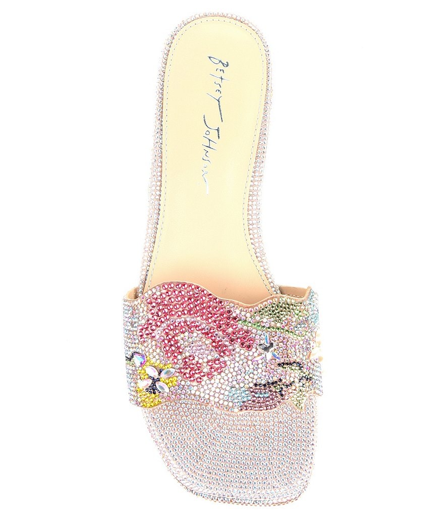 Blue by Betsey Johnson Lins Rhinestone Embellished Dress Slides