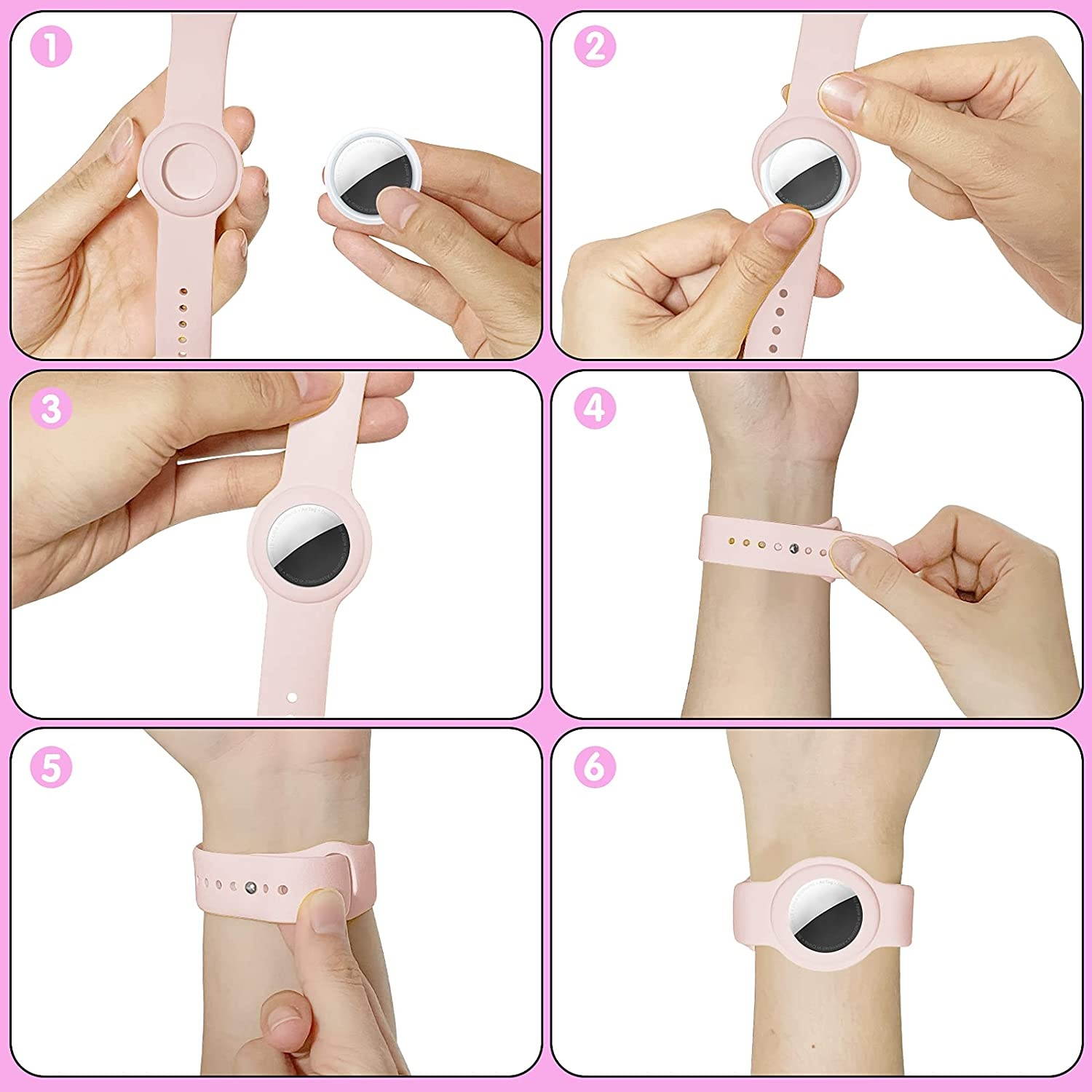 (2 Pack) Kids/Adults Anti-Lost Bracelet for AirTag, iZi Way Soft Silicone Wristband Watch Band Waterproof Protective Case Cover Holder for Apple Air Tag Tracker - Orange/Yellow