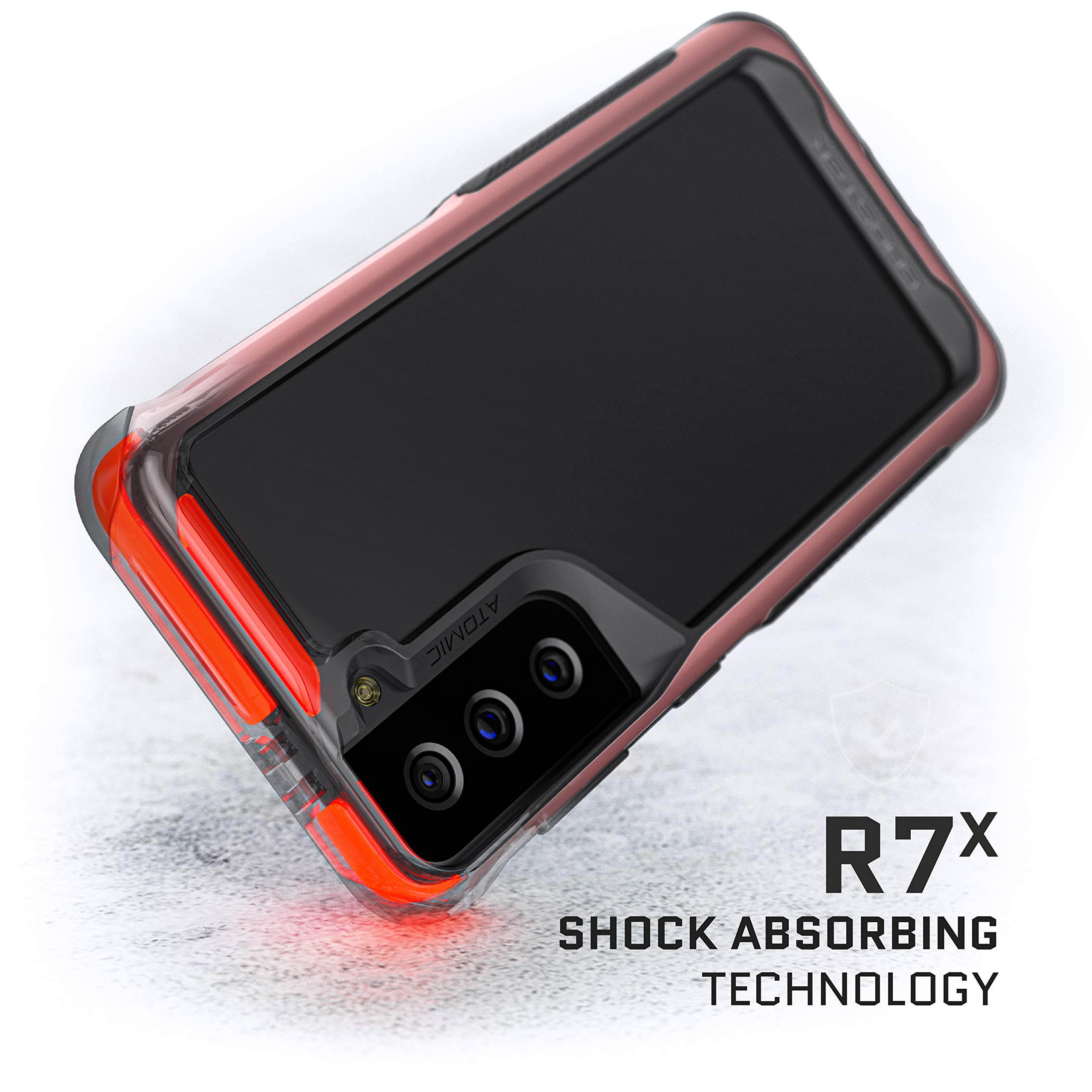 Ghostek Atomic Slim Designed for Galaxy S21 Ultra Case with Protective Metal Bumper Made of Super Tough Lightweight Military Grade Aluminum Alloy for 2021 Galaxy S21 Ultra 5G (6.8 Inch) (Phantom Red)