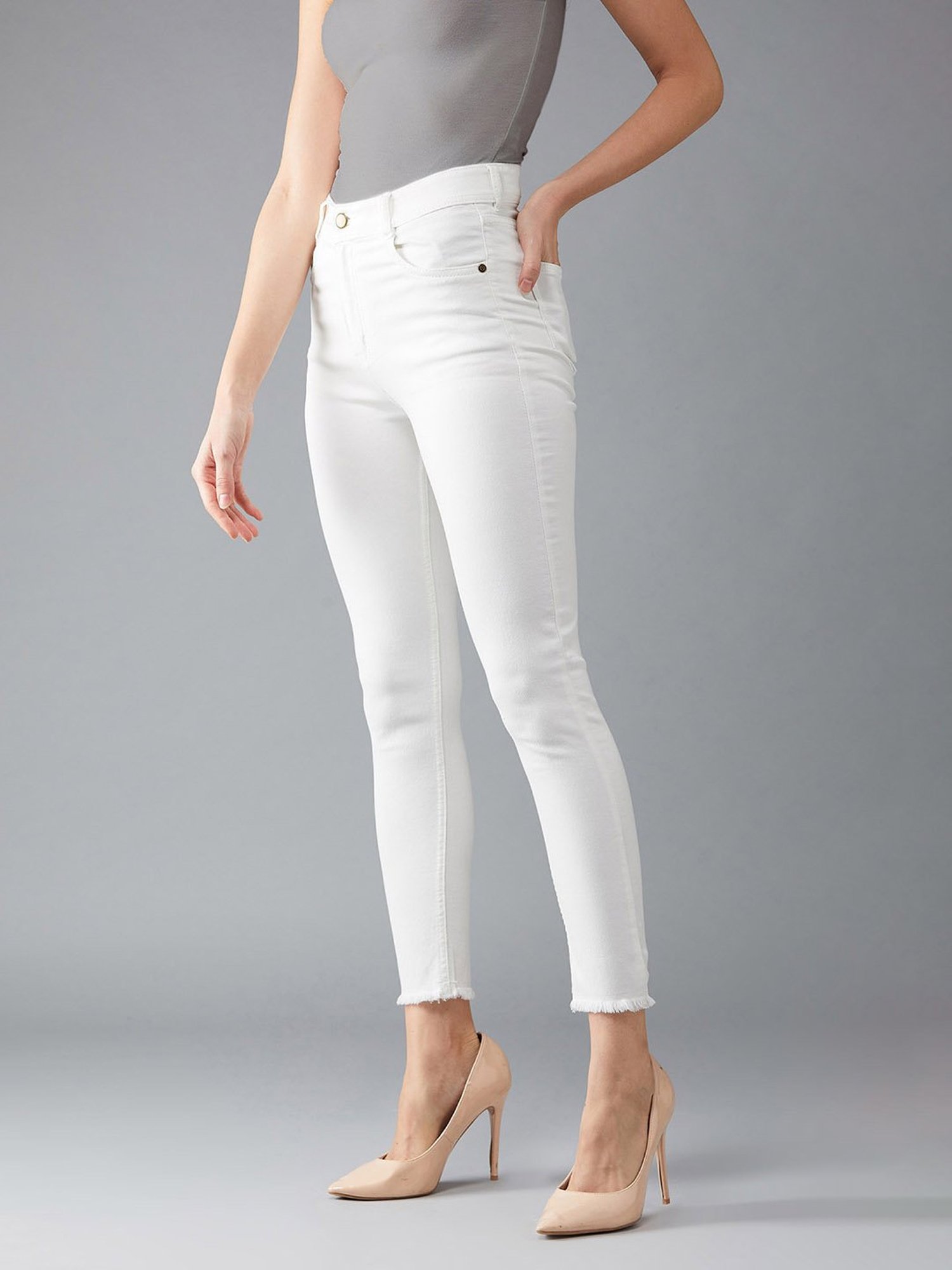DOLCE CRUDO White High Rise Jeans