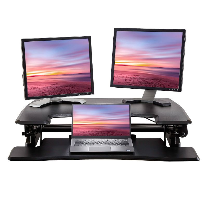 35.4" Airlift Adjustable Height Stand Up Laptop Desk Black - Seville Classics