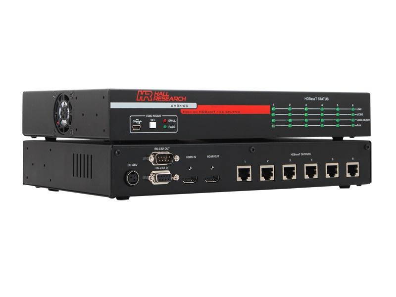 Hall Research UHBX-6S 1x6 HDMI on HDBaseT Splitter