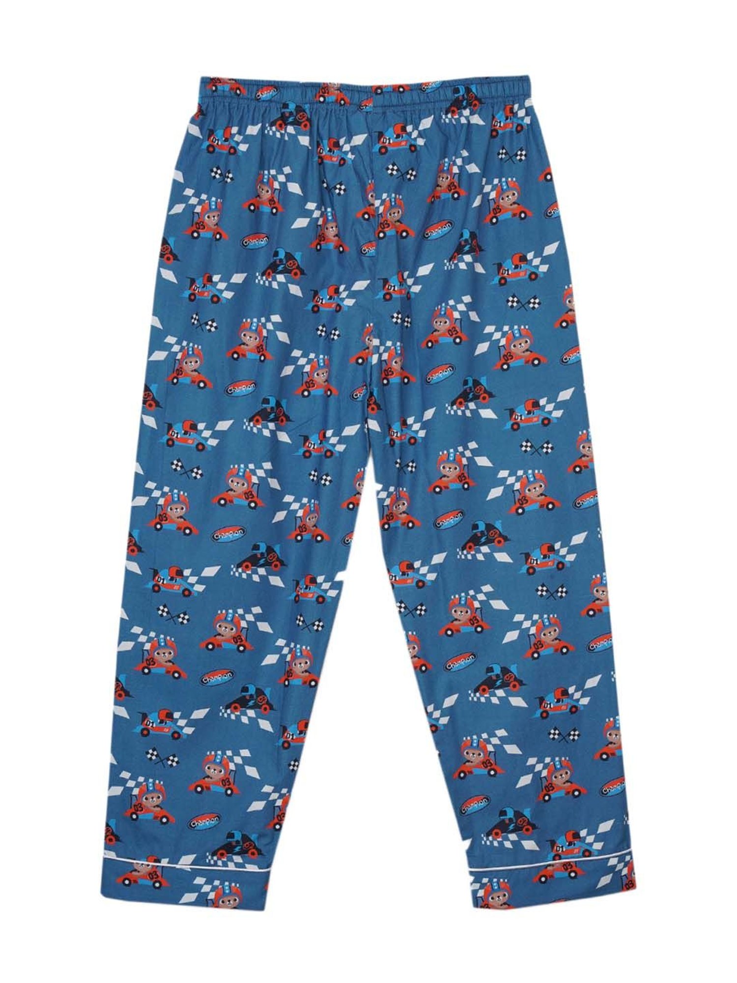 Fluffalump Boys Multicolor Cotton Printed Nightwear Top & Pants Set