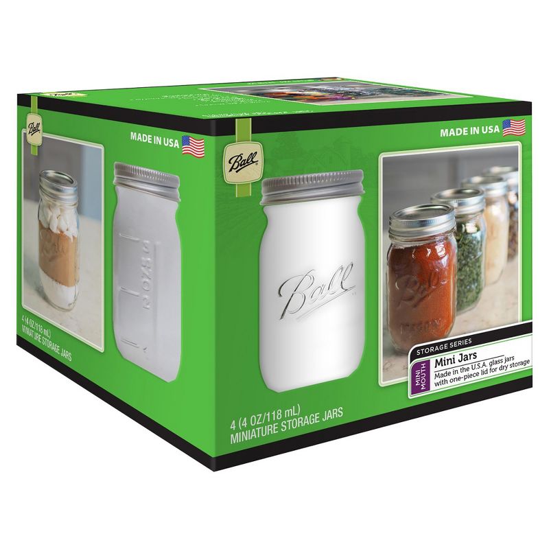 Ball 4ct 4oz Mini Storage Jar with Metal Lid