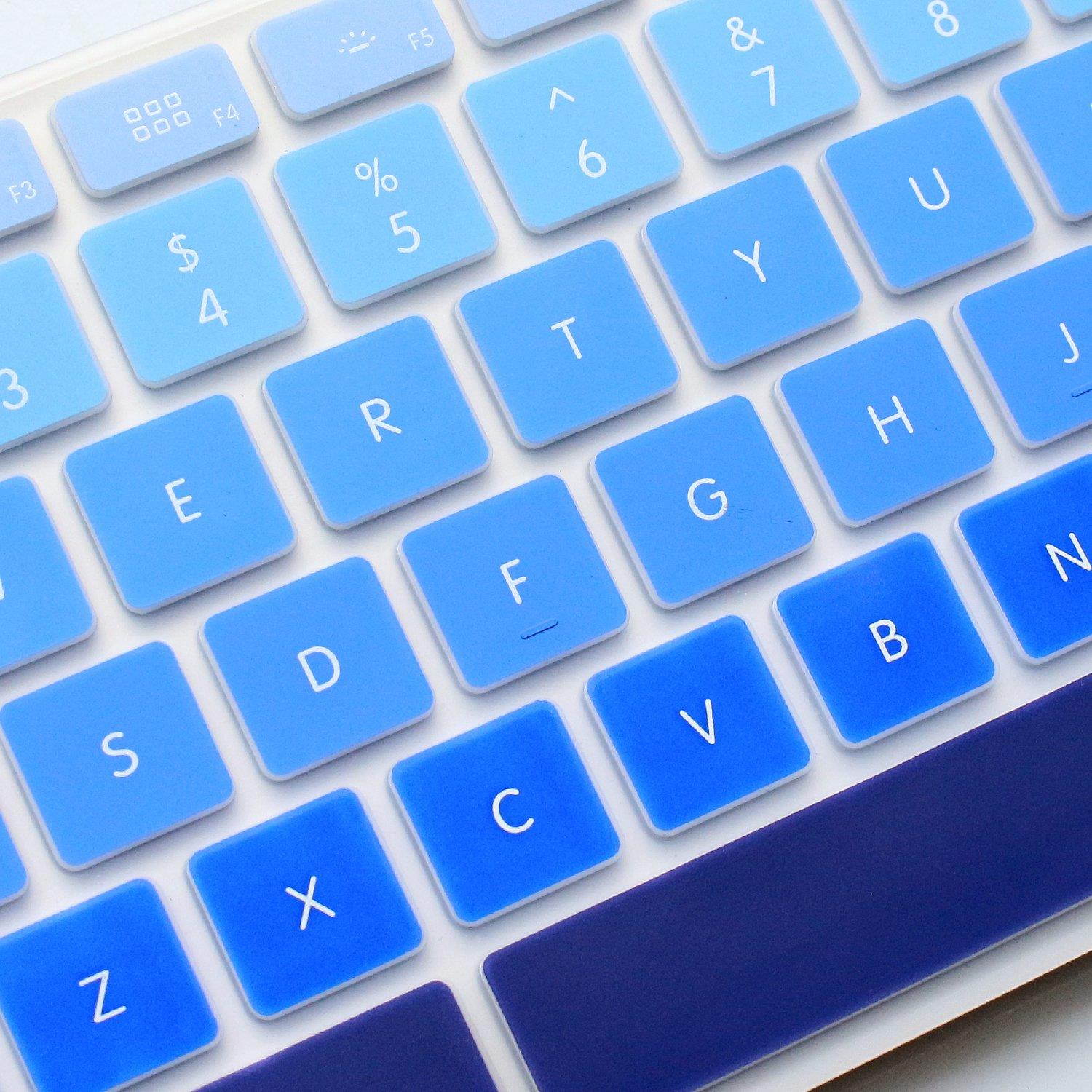 ProElife Silicone Full Size Ultra Thin keyboard Cover Skin for Apple Keyboard MB110LL/B with Numeric Keypad Wired USB for iMac (Numeric Keypad, Fade in-Blue)