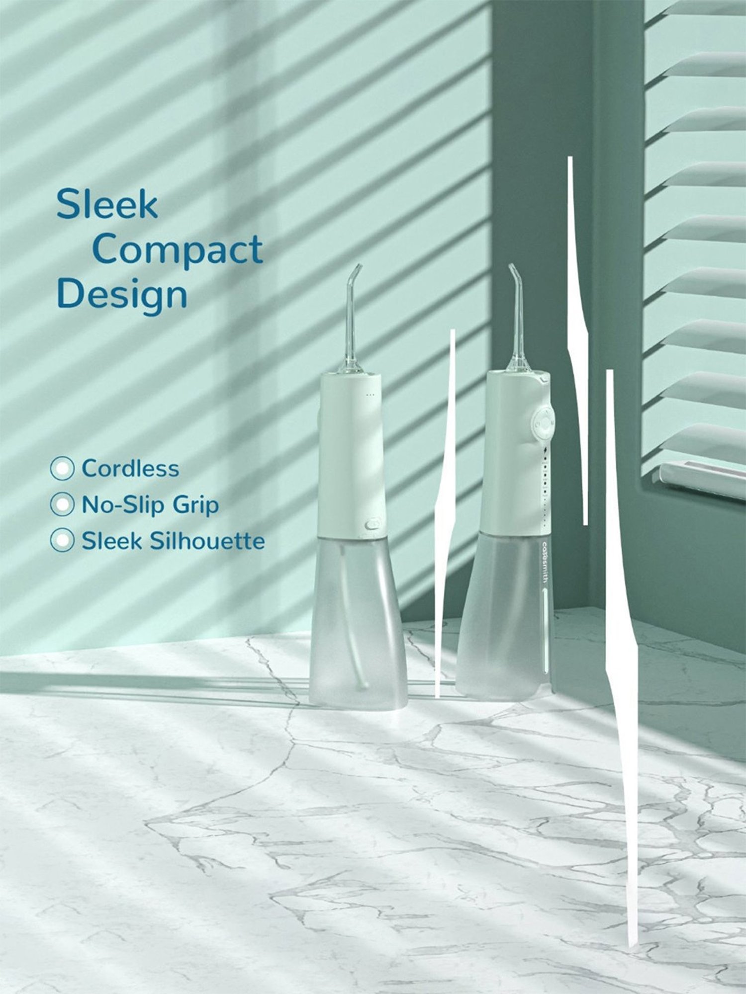 Caresmith Neo Cordless Oral Flosser 24 Pressure Settings with 5 Modes & 6 Intensities (Green)